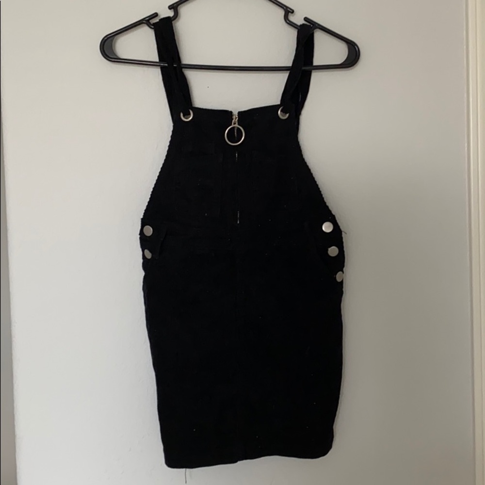 Black overall dress